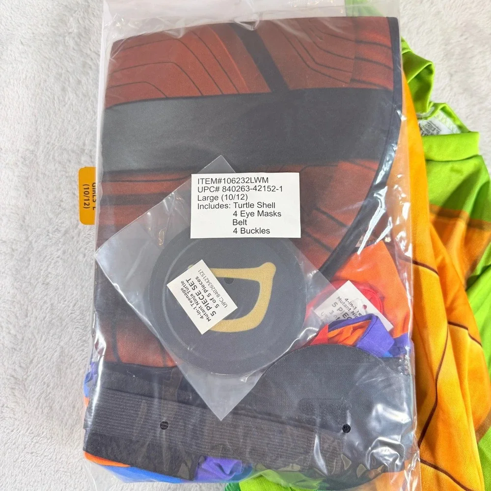 TMNT 4-in-1 Teenage Mutant Ninja Turtle Costume Girls Large 10/12 Dress Set